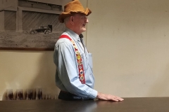 Lion Mike ready at the beer spout at 2020 Hard Times