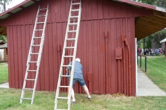 spring 2019  staining the cook shack
